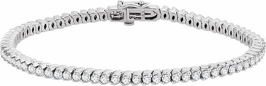 14K White 2 3/4 CTW Diamond 7 Line Bracelet