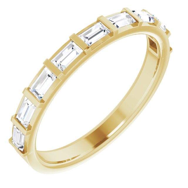 14K Yellow 5/8 CTW Diamond Straight Baguette Anniversary Band