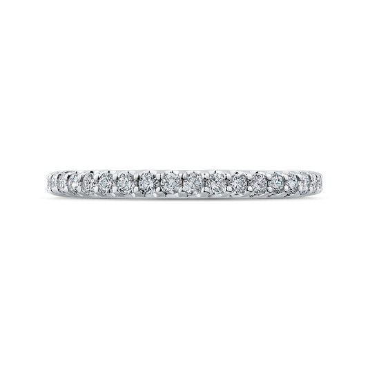 Shah Luxury 14K White Gold Round Diamond Wedding Band