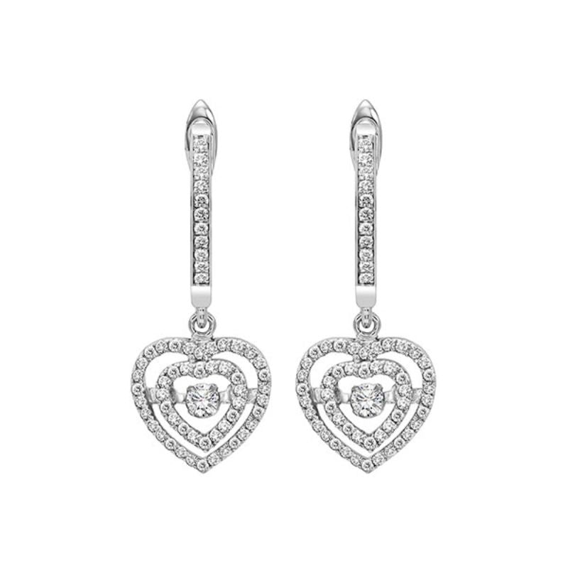 Gems One 14KT White Gold & Diamond Rhythm Of Love Fashion Earrings   - 1/2 ctw