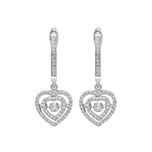 Gems One 14KT White Gold & Diamond Rhythm Of Love Fashion Earrings   - 1/2 ctw