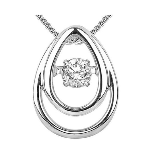 Gems One 14KT White Gold & Diamond Rhythm Of Love Neckwear Pendant  - 1/8 ctw