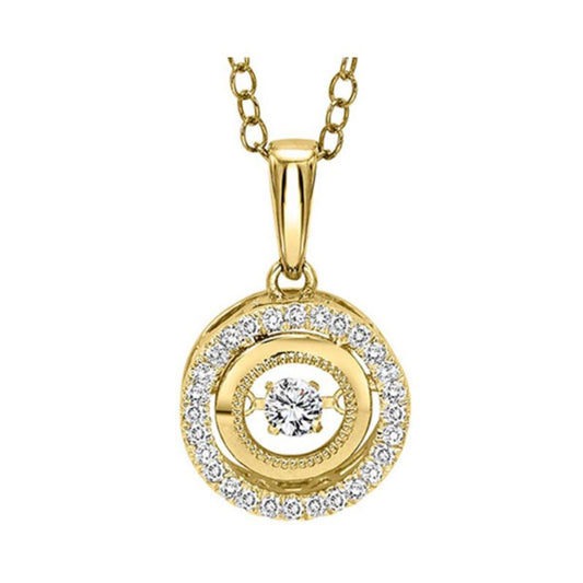 Gems One 14KT Yellow Gold & Diamond Rhythm Of Love Neckwear Pendant  - 1/6 ctw