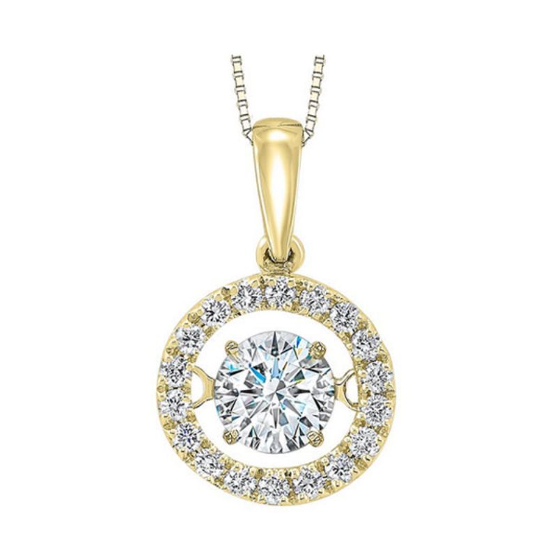 Gems One 14KT Yellow Gold & Diamond Rhythm Of Love Neckwear Pendant   - 1 ctw
