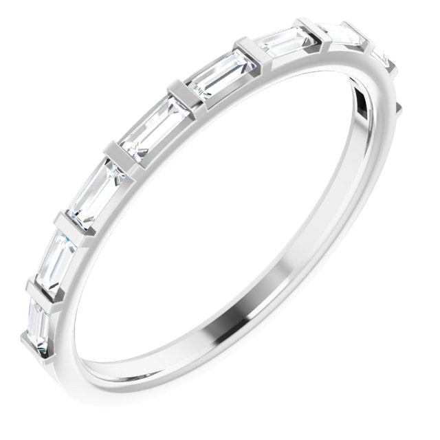 14K White 3/8 CTW Diamond Straight Baguette Anniversary Band