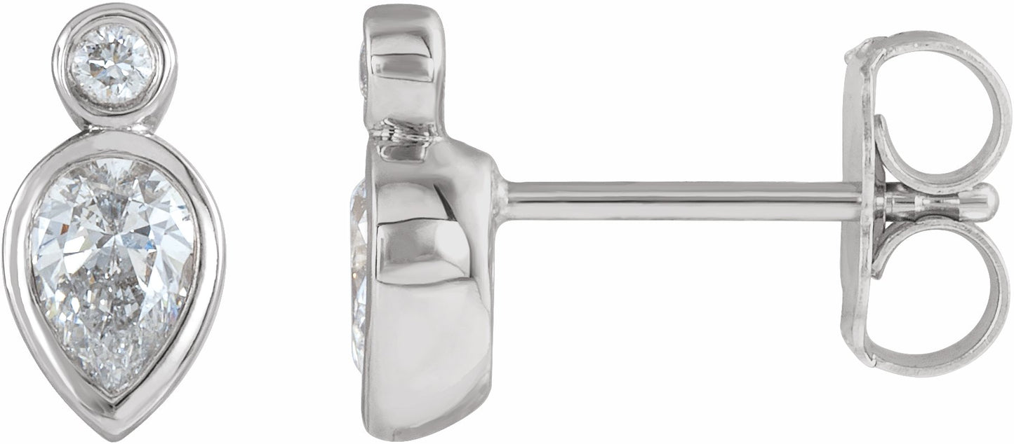 Platinum 1/3 CTW Diamond Bezel-Set Earrings