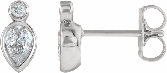 Platinum 1/3 CTW Diamond Bezel-Set Earrings