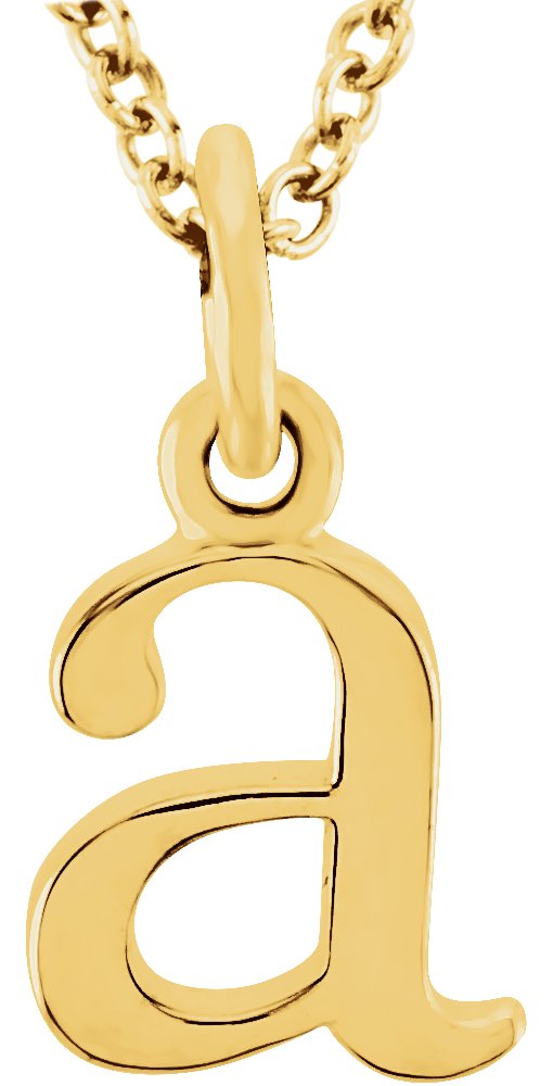 14K Yellow Lowercase Initial a 16 Necklace
