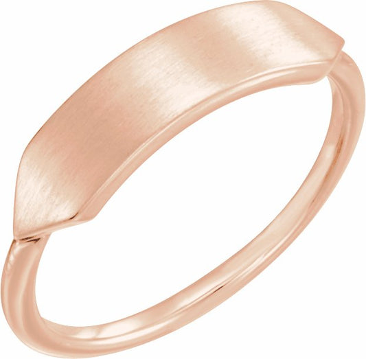 14K Rose 19.7x5 mm Geometric Signet Ring