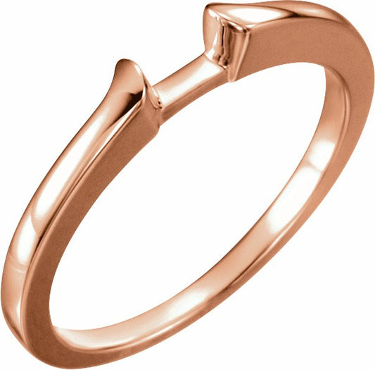 14K Rose Band for 4.6 mm Round Ring