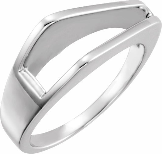 14K White Negative Space Ring