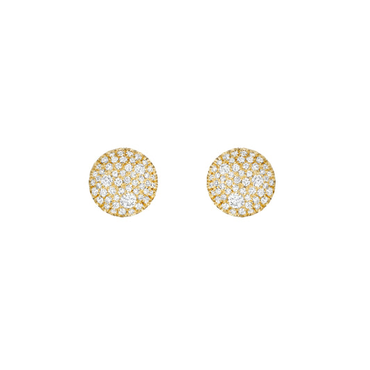 Henri Daussi 18k Yellow Gold Diamond Stud Earrings