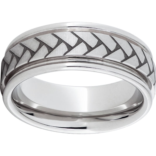 Serinium Rounded Edge Band with Weave Laser Engraving