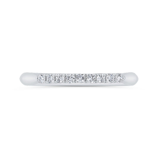 Shah Luxury 14K White Gold Round Cut Diamond Wedding Band