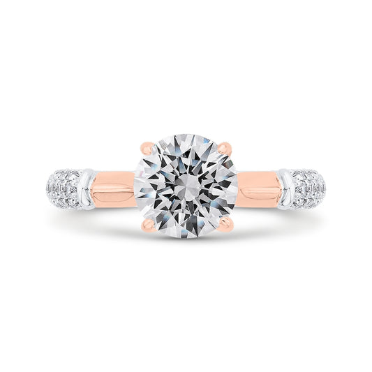 Shah Luxury 14K Two-Tone Gold Diamond Engagement Ring (Semi-Mount)