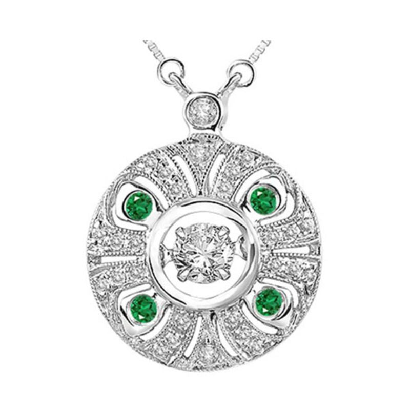 Gems One 14KT White Gold & Diamond Rhythm Of Love Neckwear Pendant   - 1/4 ctw