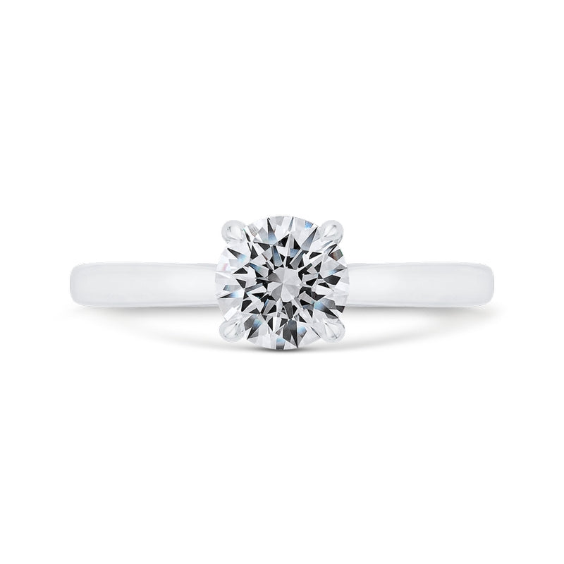 Shah Luxury 14K White Gold Solitaire Engagement Ring with Euro Shank  (Semi-Mount)