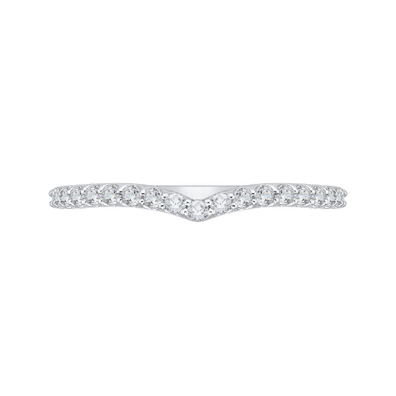 Shah Luxury 14K White Gold Round Diamond Wedding Band