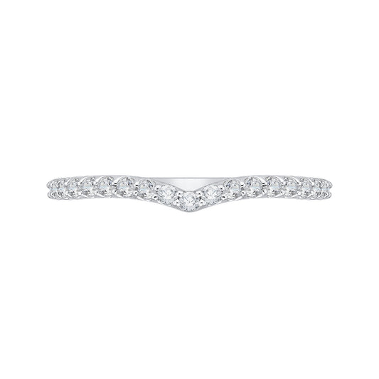 Shah Luxury 14K White Gold Round Diamond Wedding Band