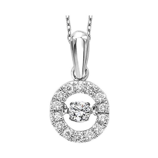 Gems One 10KT White Gold & Diamond Rhythm Of Love Neckwear Pendant  - 1/8 ctw