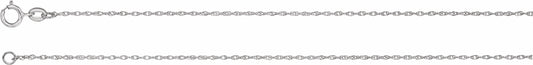 14K White 1 mm Solid Rope 7 Chain
