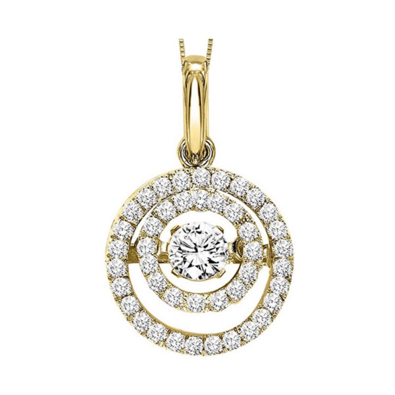 Gems One 14KT Yellow Gold & Diamond Rhythm Of Love Neckwear Pendant  - 3/8 ctw
