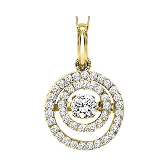 Gems One 14KT Yellow Gold & Diamond Rhythm Of Love Neckwear Pendant  - 3/8 ctw