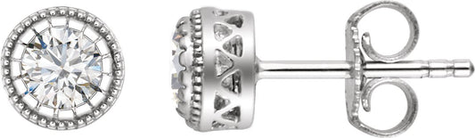 14K White Sapphire April Birthstone Earrings