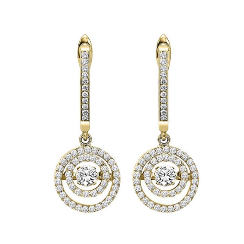 Gems One 14KT Yellow Gold & Diamond Rhythm Of Love Fashion Earrings  - 1/2 ctw