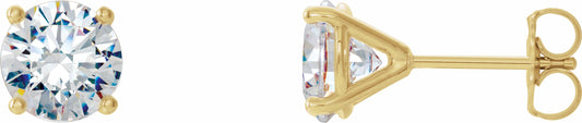 14K Yellow 1/2 CTW Diamond 4-Prong Cocktail-Style Earrings
