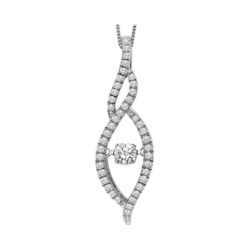 Gems One 14KT White Gold & Diamond Rhythm Of Love Neckwear Pendant  - 3/8 ctw