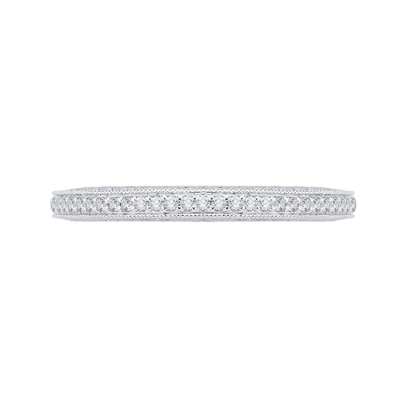Shah Luxury Round Diamond Half-Eternity Wedding Band In 14K White Gold