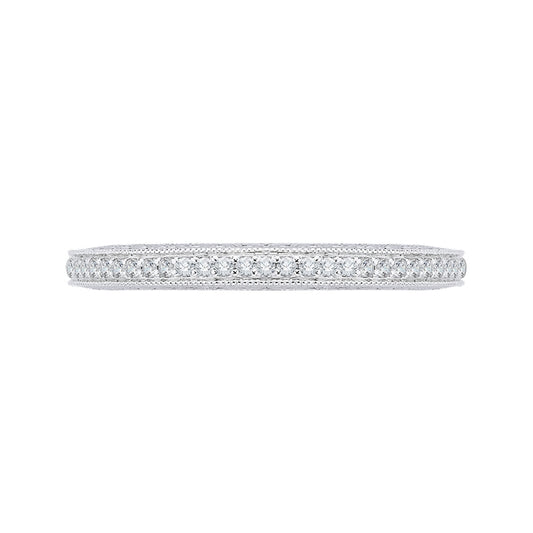 Shah Luxury Round Diamond Half-Eternity Wedding Band In 14K White Gold