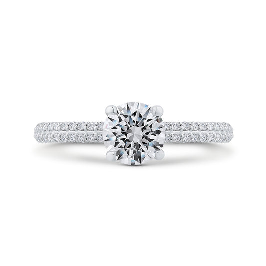 Shah Luxury 14K White Gold Diamond Engagement Ring (Semi-Mount)