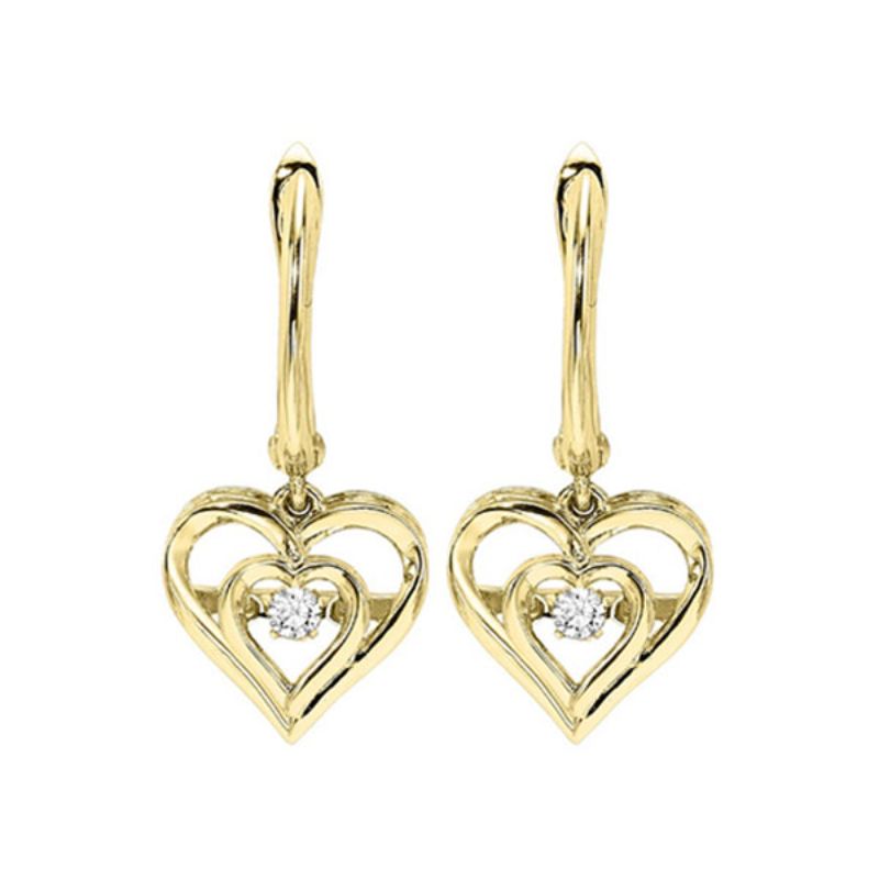 Gems One Silver (SLV 995) Diamond Rhythm Of Love Fashion Earrings  - 1/10 ctw
