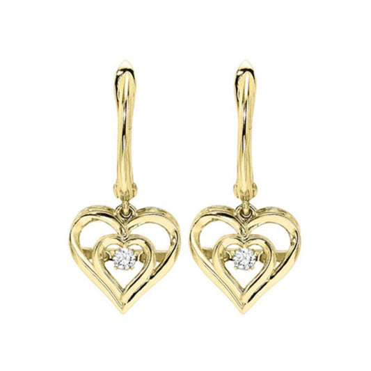 Gems One Silver (SLV 995) Diamond Rhythm Of Love Fashion Earrings  - 1/10 ctw