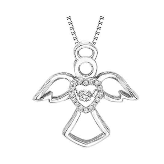 Gems One Silver (SLV 995) & Diamonds Stunning Neckwear Pendant - 1/10 ctw