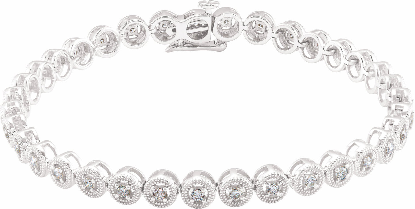 14K White 1 CTW Diamond 7 Bracelet