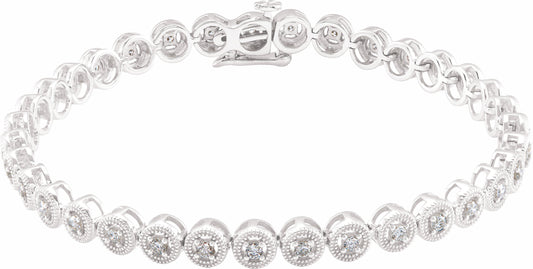 14K White 1 CTW Diamond 7 Bracelet