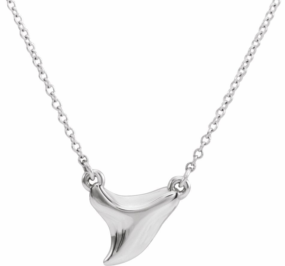 Platinum Shark Tooth 16-18 Necklace