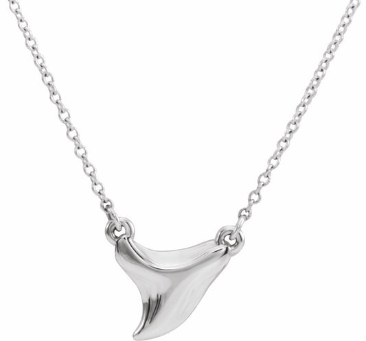 Platinum Shark Tooth 16-18 Necklace