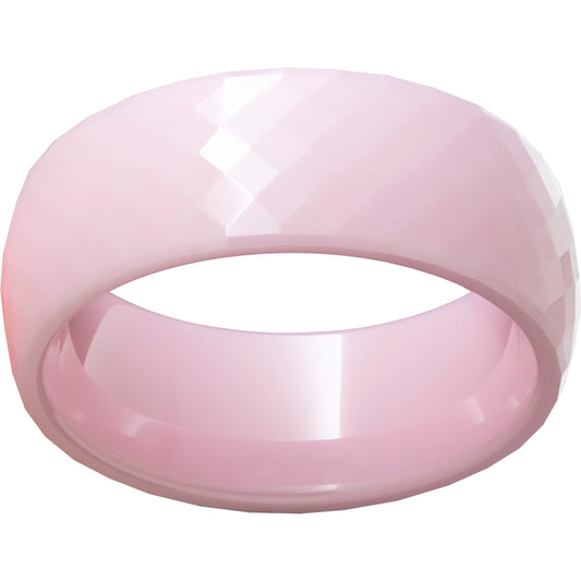 Pink Diamond CeramicDomed Faceted Ring