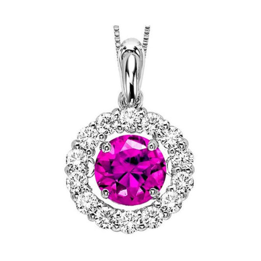 Gems One 14KT White Gold & Diamond Rhythm Of Love Neckwear Pendant  - 1/2 ctw