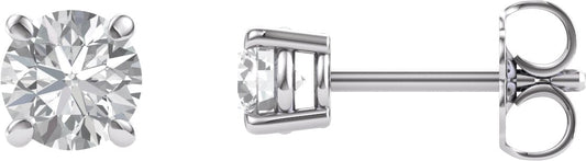 14K White 4.5 mm Round Forever Oneu2122 Moissanite Earrings