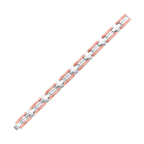 Gems One Steel Rose Ip & 1/10Ctw Diamond Bracelet