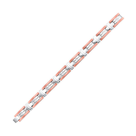 Gems One Steel Rose Ip & 1/10Ctw Diamond Bracelet