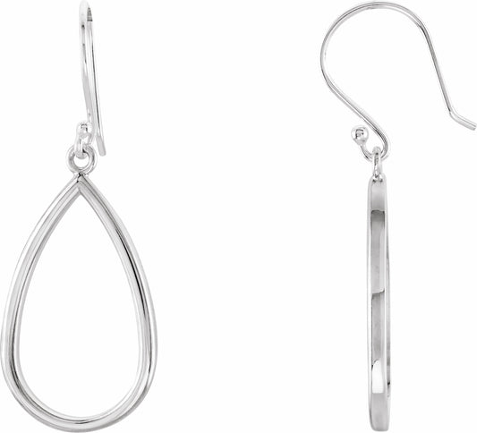 14K White Pear Shaped Earrings