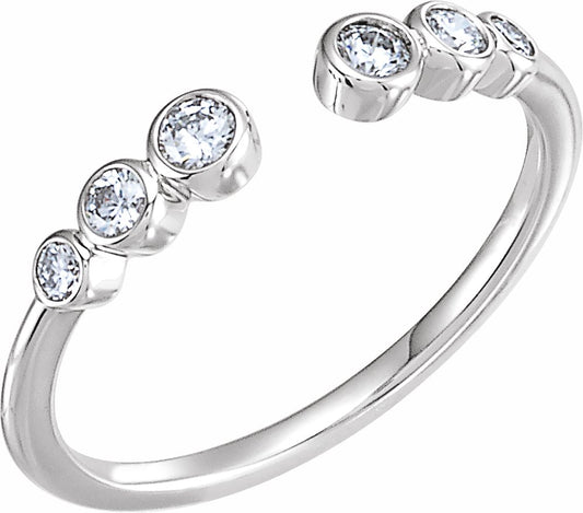 14K White 1/4 CTW Diamond Negative Space Ring