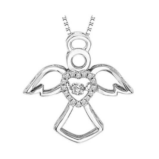 Gems One Silver (SLV 995) Diamond Rhythm Of Love Neckwear Pendant  - 1/10 ctw