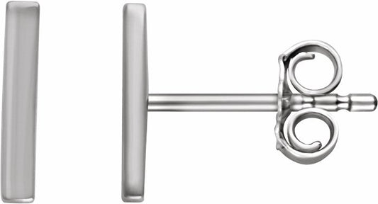 Platinum Vertical Bar Earrings